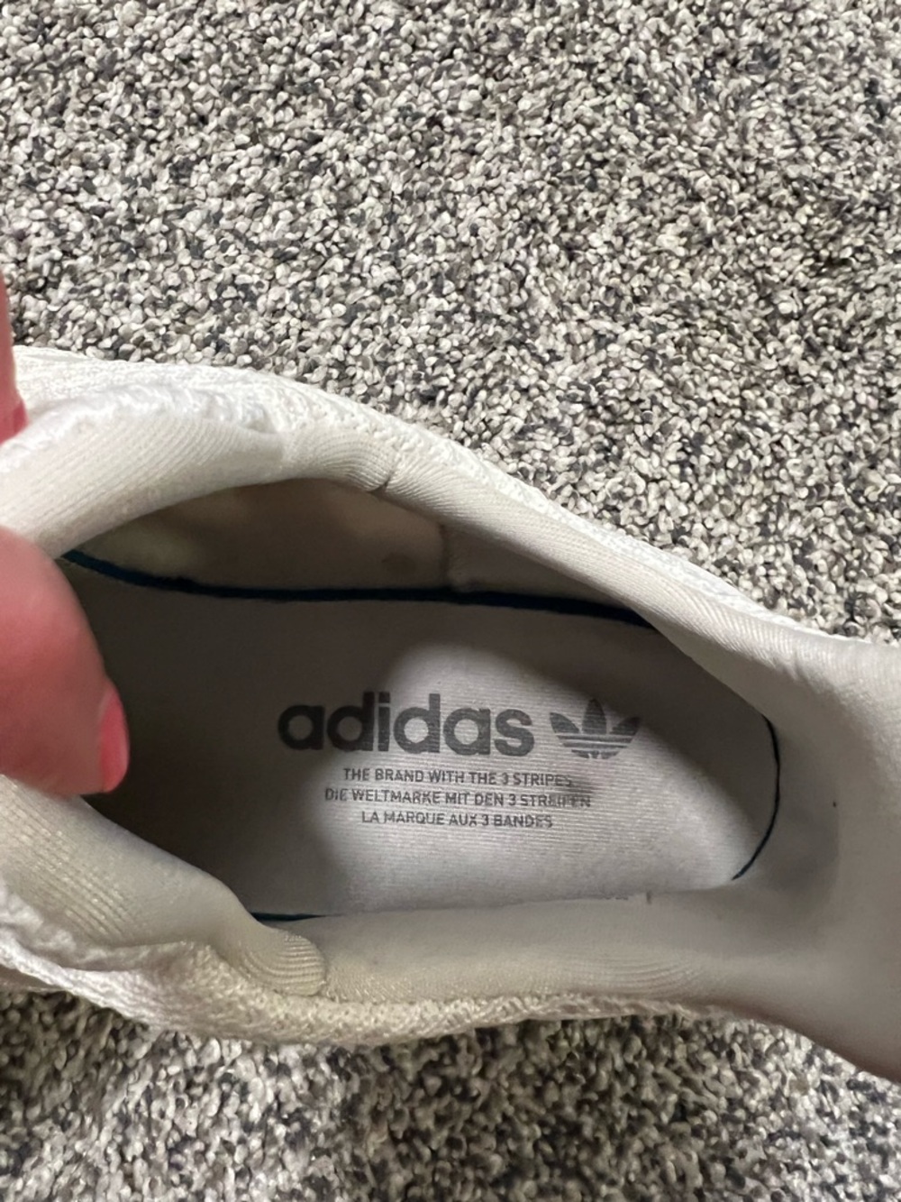 Adidas Men's All-White Knit Athletic Sneakers - Picture 6 of 8